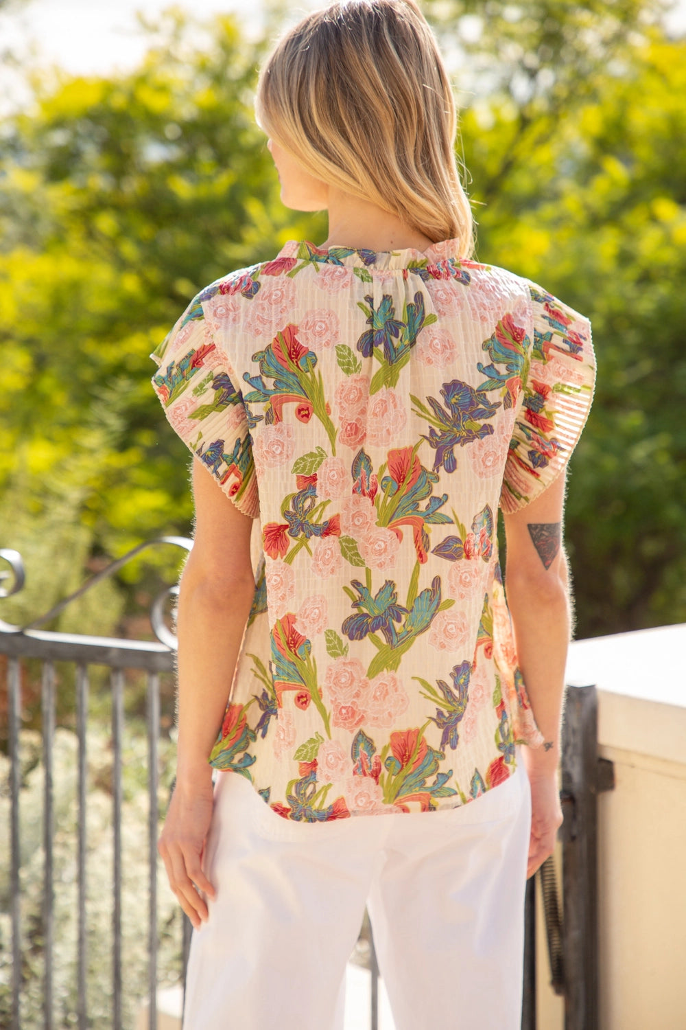 Floral Pleated Top